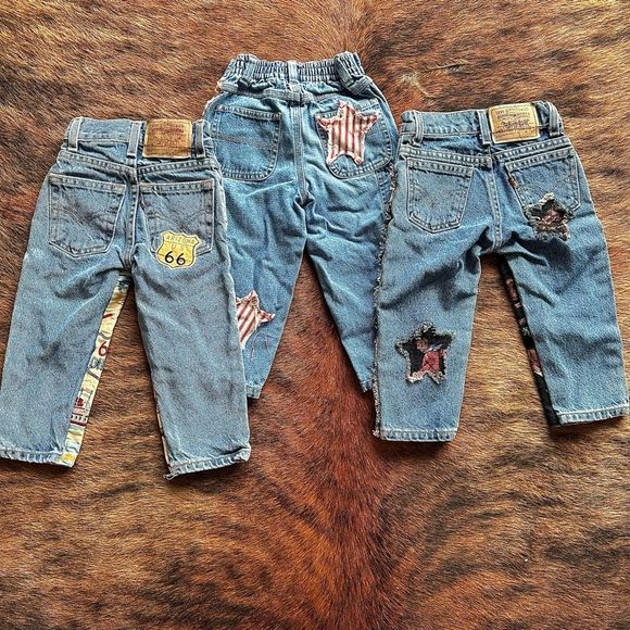 Vintage Levis Cowboy/Western Upcycled Themed Jeans 3 Pairs NWT - Picture 9 of 15